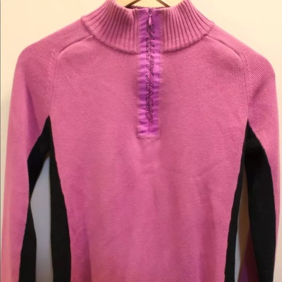 DKNY Active Violet Long Sleeve Sweater  Sports Women Pink 100% Cotton Large - Picture 1 of 6